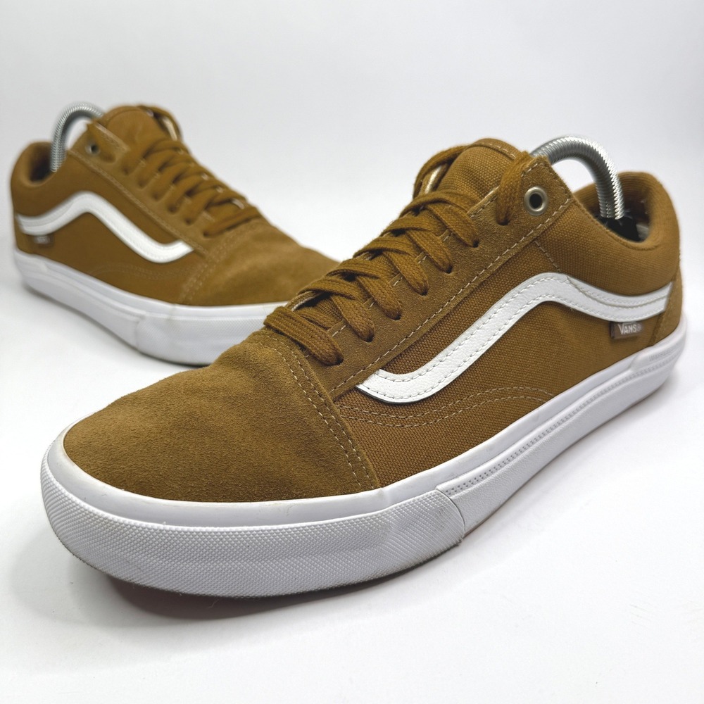 Vans Old Skool BMX Mens 9.5 Golden Brown Suede Canvas Wafflecup Low Top Sneakers